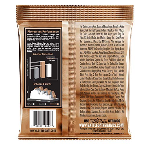 Ernie Ball Everlast Medium Phosphor Bronze Acoustic Guitar Strings, 13-56 Gauge (P02544)